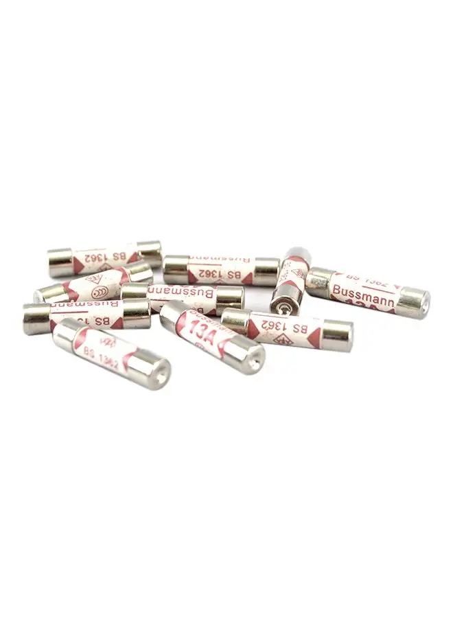 Terminator 10-Piece Fuse 13A Ceramic Set White 0.4centimeter