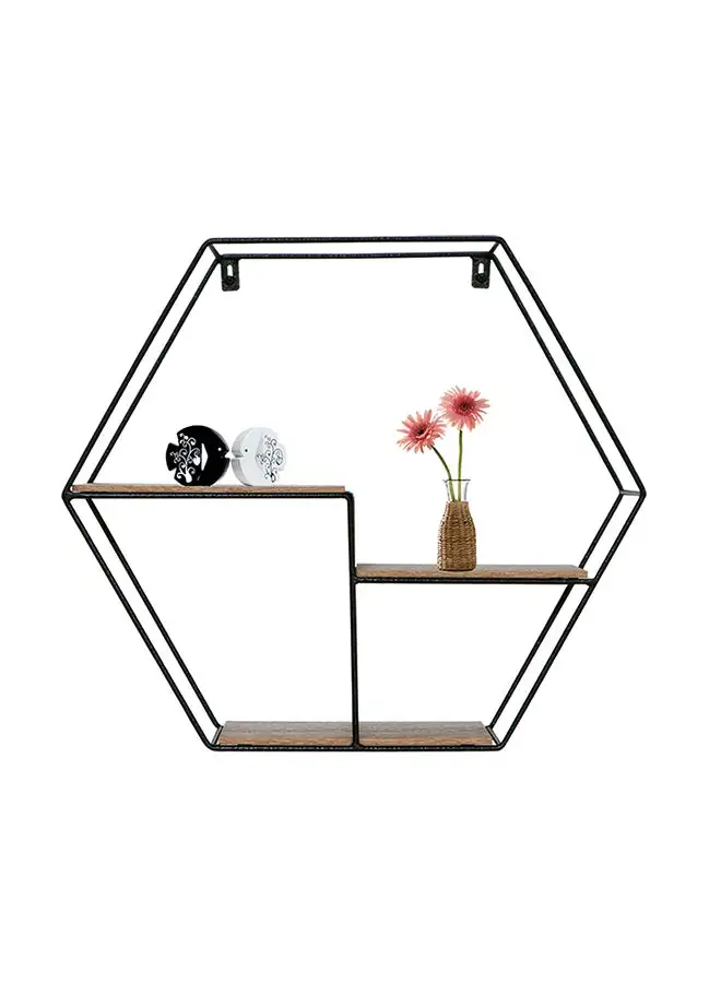 Feelings METAL WIRE WALLSHELVES HEXAGONAL WALL DISPLAY SHELVES SIZE: 48x12x42cm