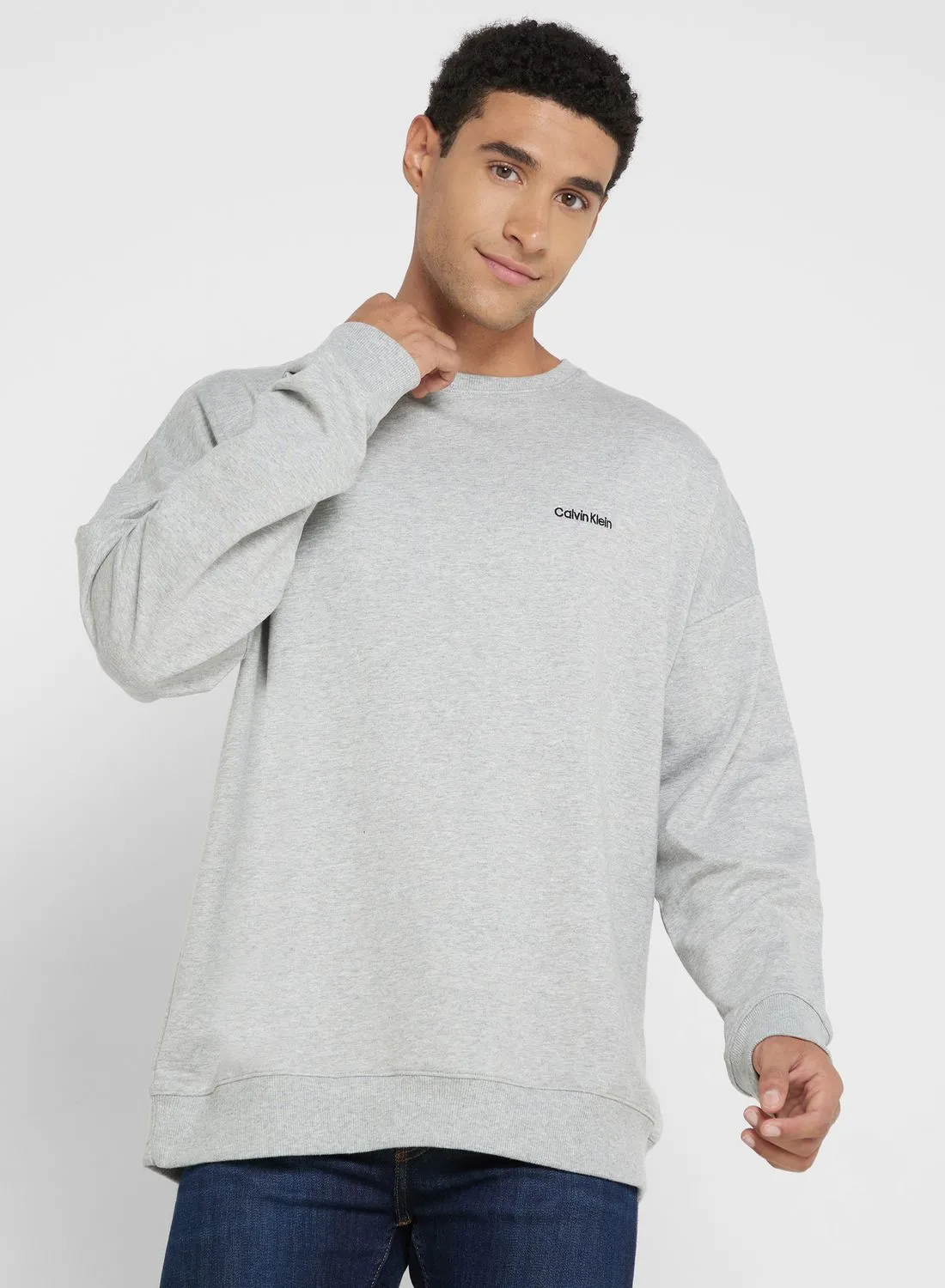 CALVIN KLEIN Logo Crew Neck Sweatshirt