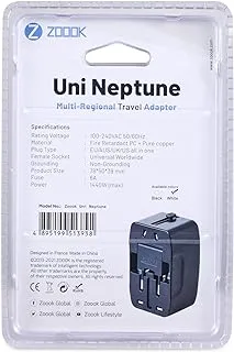 ZT-UNI NEPTUNE BLACK - MULTI REGIONAL TRAVEL ADAPTER