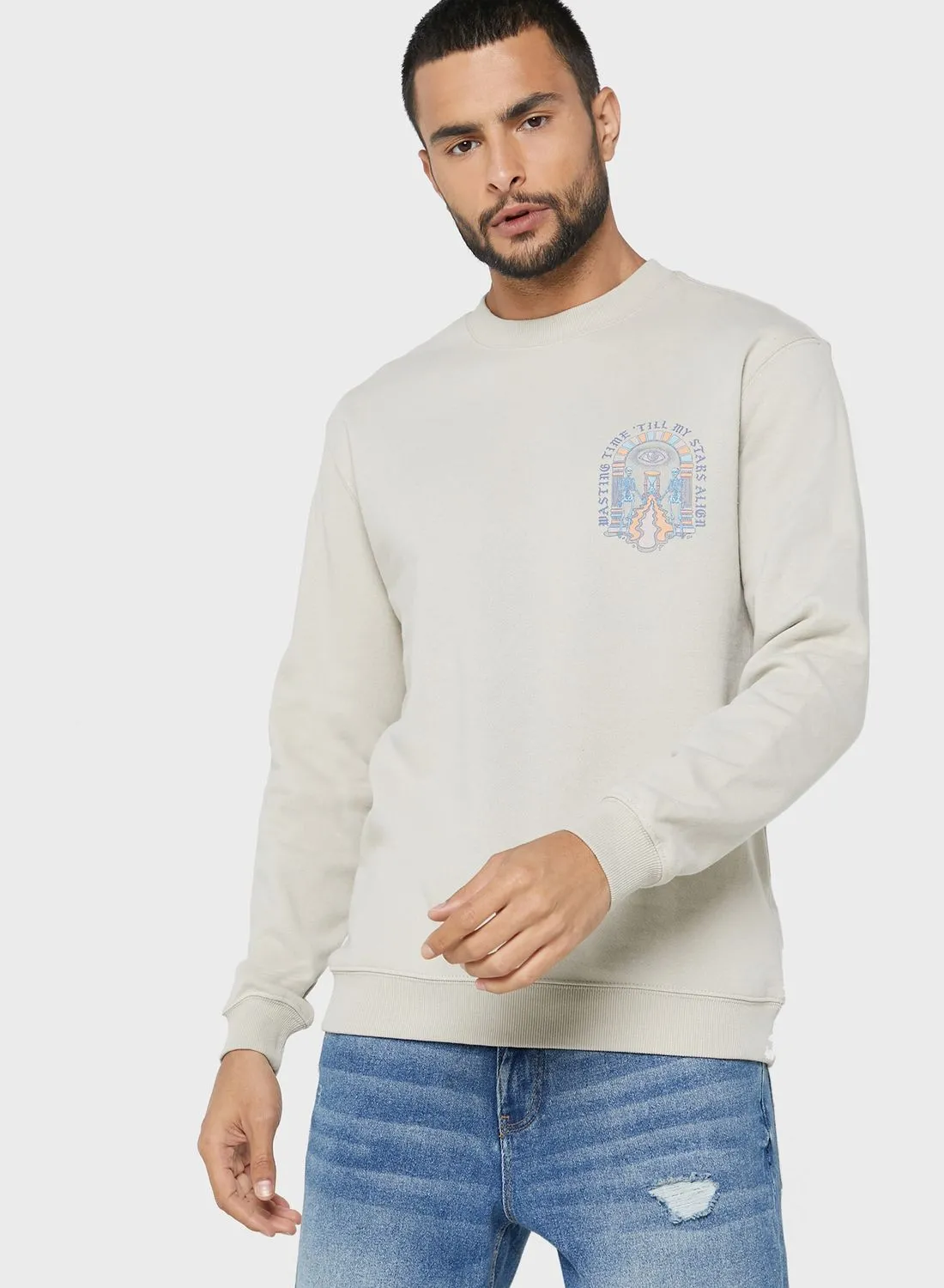 Cotton On Graphic Crew Fleece Sweatshirt