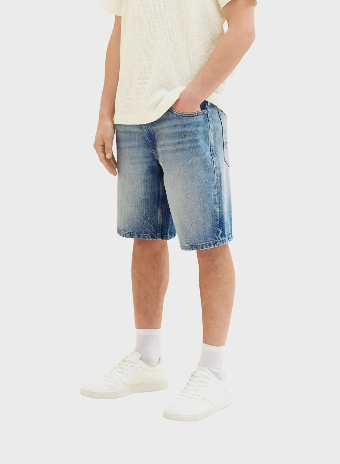 TOM TAILOR Mid Wash Denim Shorts