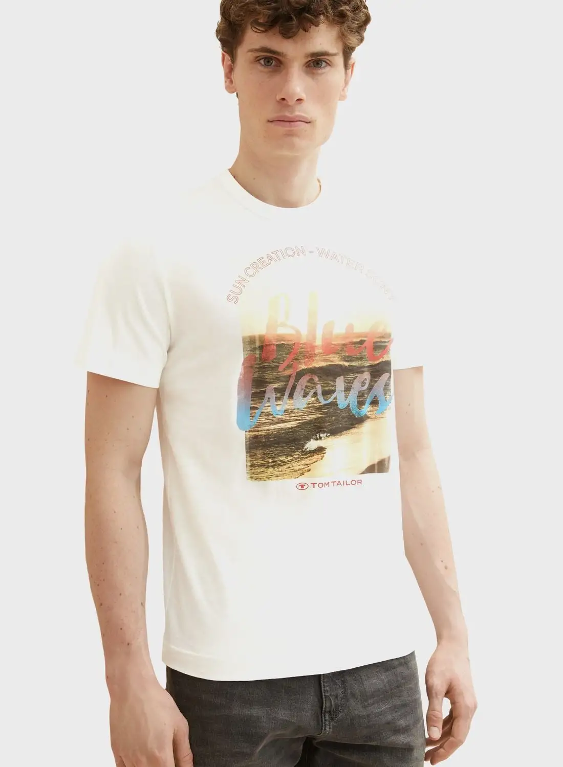 TOM TAILOR Graphic Crew Neck T-Shirt