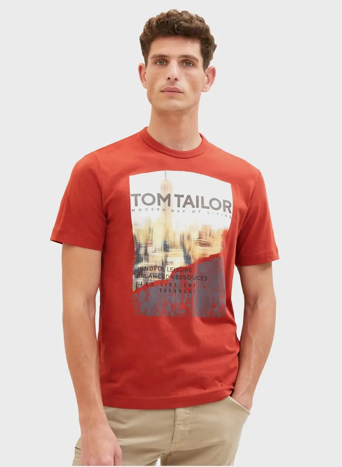 TOM TAILOR Graphic Crew Neck T-Shirt