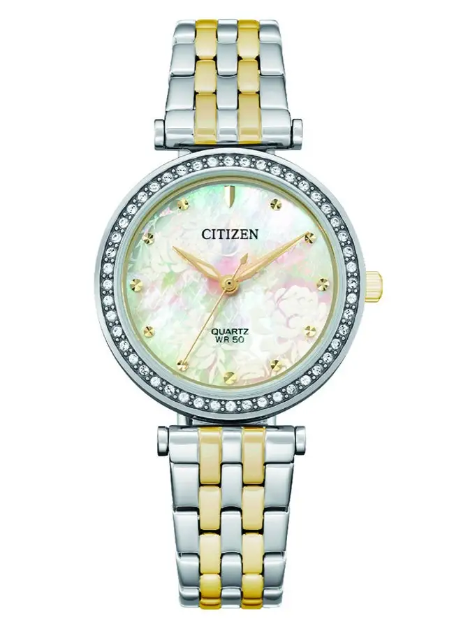 CITIZEN Women's Analog Round Shape Stainless Steel Wrist Watch ER0214-54D - 30 Mm