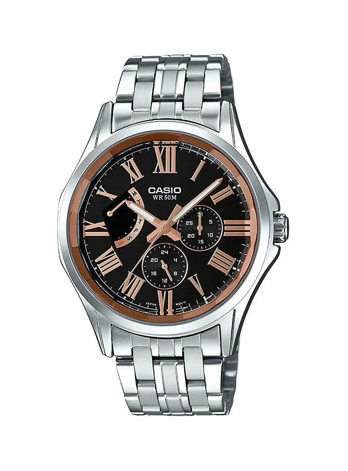 CASIO Men's Stainless Steel Analog Watch MTP-E311DY-1AVDF - 40 mm - Silver