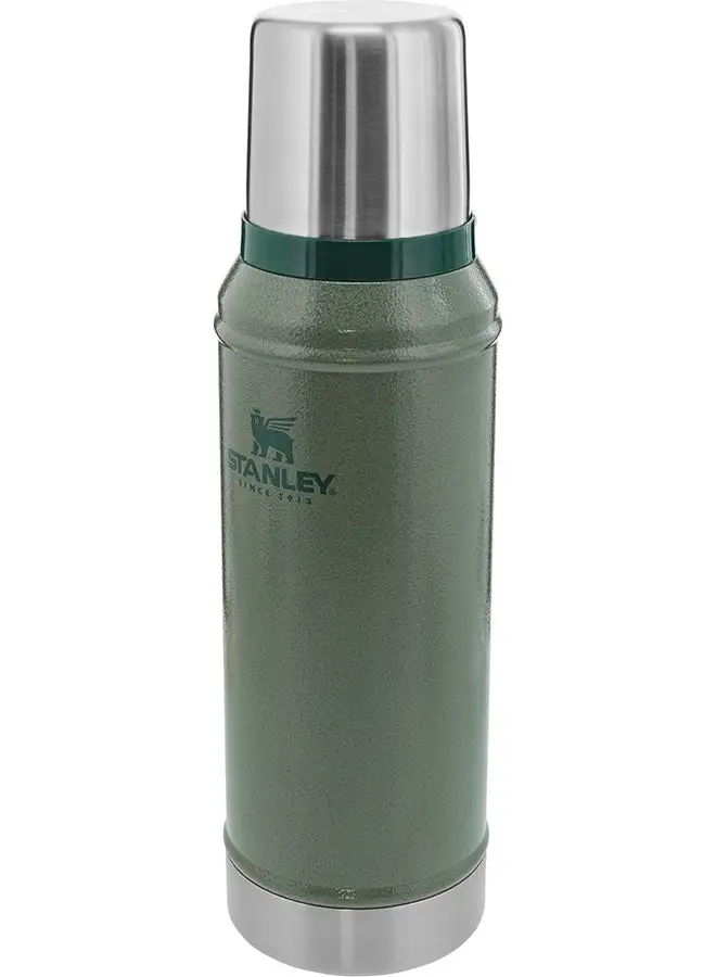 Stanley Classic Legendary Bottle 0.47L / 16OZ Hammertone Green – BPA FREE Stainless Steel Thermos | Keeps Cold or Hot for 15 Hours | Leakproof Lid Doubles as Cup | Dishwasher Safe | Lifetime Warranty