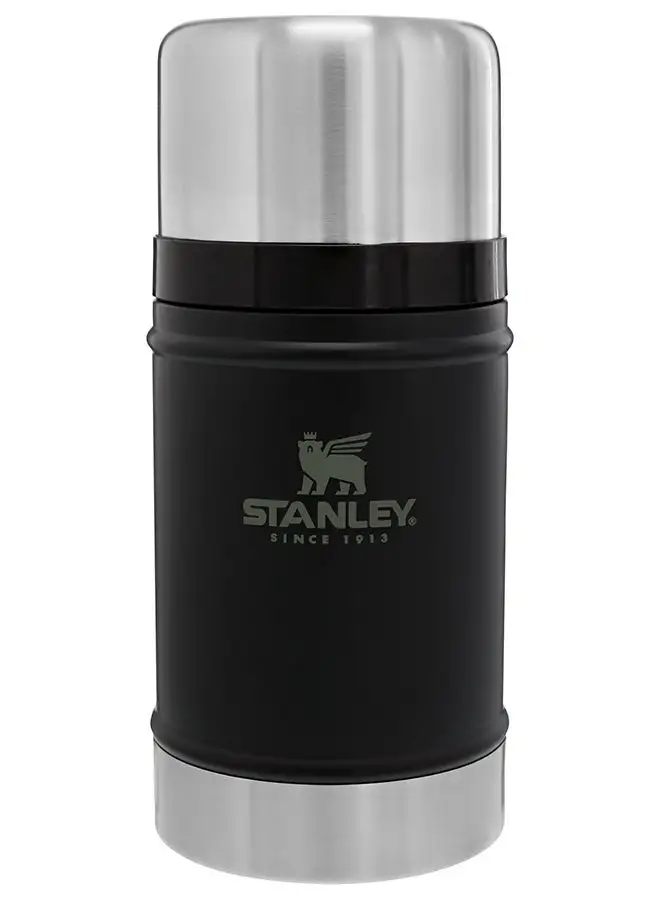 Stanley Classic Legendary Food Jar 0.7L / 24OZ Matte Black – BPA FREE Stainless Steel Food Thermos | Hot for 15 Hours | Leakproof Lid Doubles as Cup | Dishwasher Safe | Lifetime Warranty