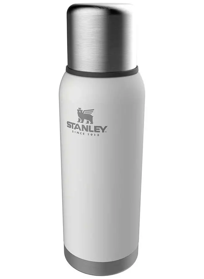 Stanley Adventure Stainless Steel Vacuum Bottle 1L / 1.1QT Polar White – BPA FREE Stainless Steel Thermos | Keeps Cold or Hot for 24 Hours | Leakproof Lid Doubles as Cup | Lifetime Warranty