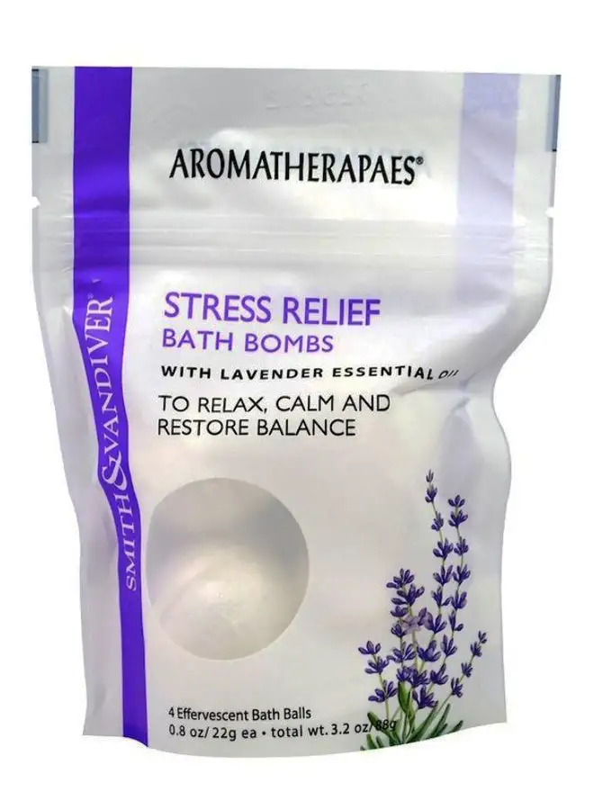 Aromatherapaes Stress Relief Bath Bombs With Lavender Essential White 22grams