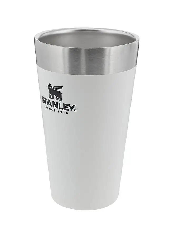 Stanley Adventure Stacking Beer Pint 0.47L / 16OZ Polar White – Keeps Beer Cold for 4 Hours | Stainless Steel Beer Pint | Stacks Infinitely | Double Wall Vacuum Insulation | Dishwasher Safe