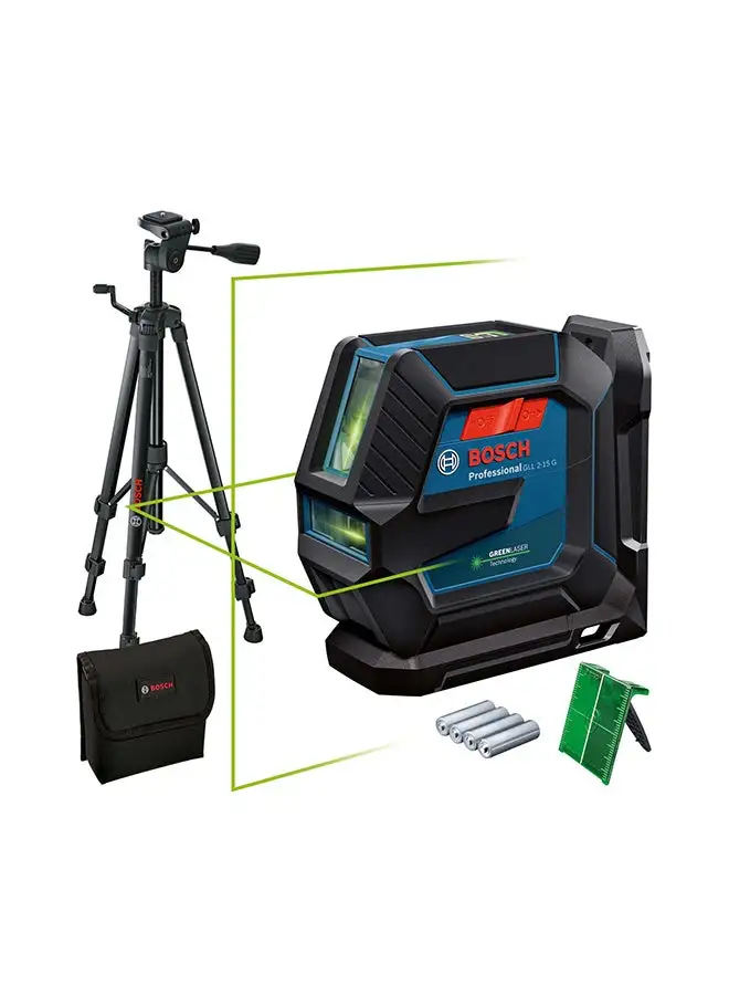 BOSCH Bosch Professional Line Laser GLL 2-15 G , self-levelling range, Green line laser | Model: 0601063W01 with 1 year warranty