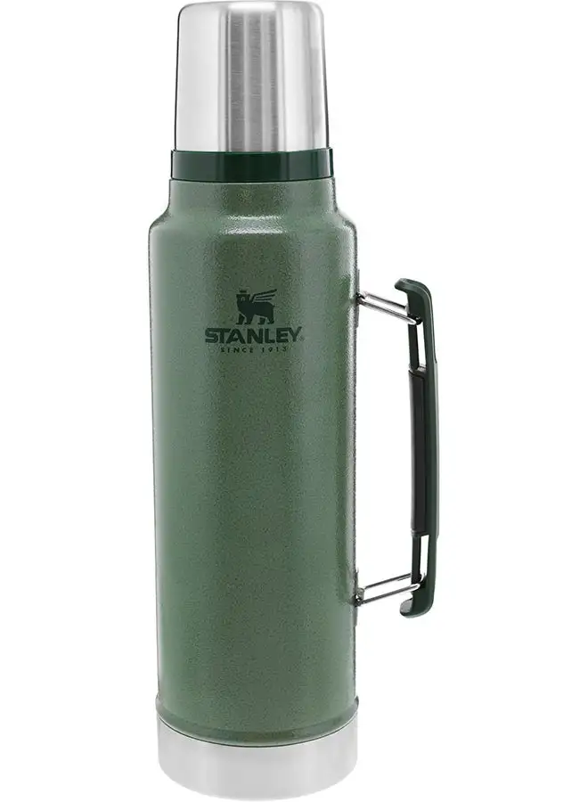 Stanley Classic Legendary Bottle 1L / 1.1QT Hammertone Green – BPA FREE Stainless Steel Thermos | Keeps Cold or Hot for 24 Hours | Leakproof Lid Doubles as Cup | Dishwasher Safe | Lifetime Warranty