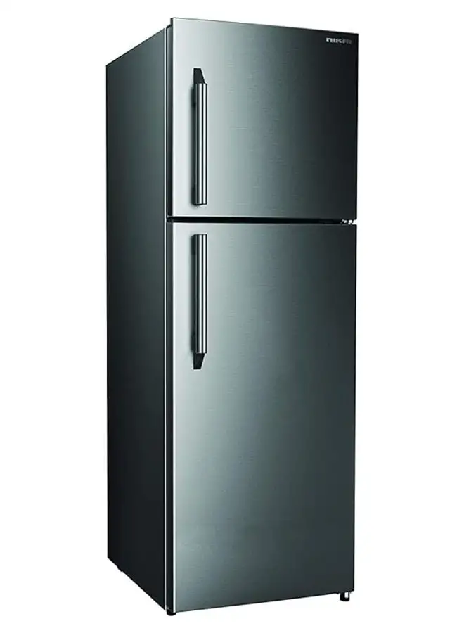 NIKAI Gross/338L Net, No-Frost Double Door Refrigerator, With Vegetable Crisper And Adjustable Glass Shelves, Temperature Control, Lock And Key, Office And Hotels NRF510FSS9 Grey