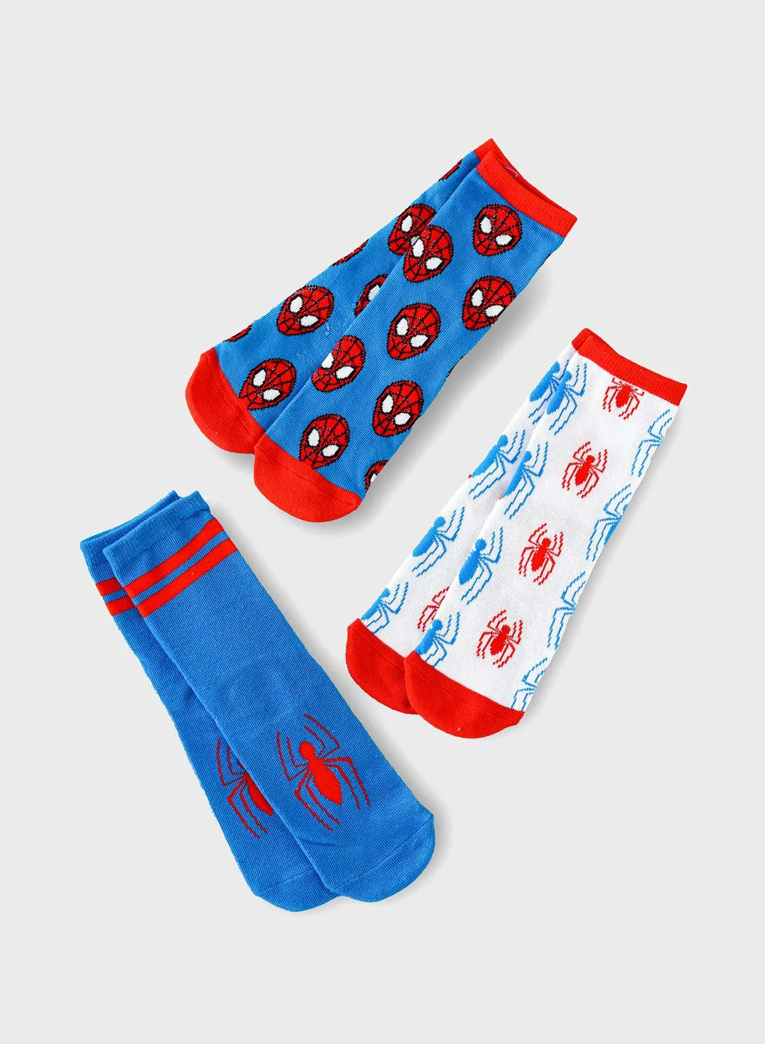 MARVEL Kids 3 Pack Spiderman Crew Socks