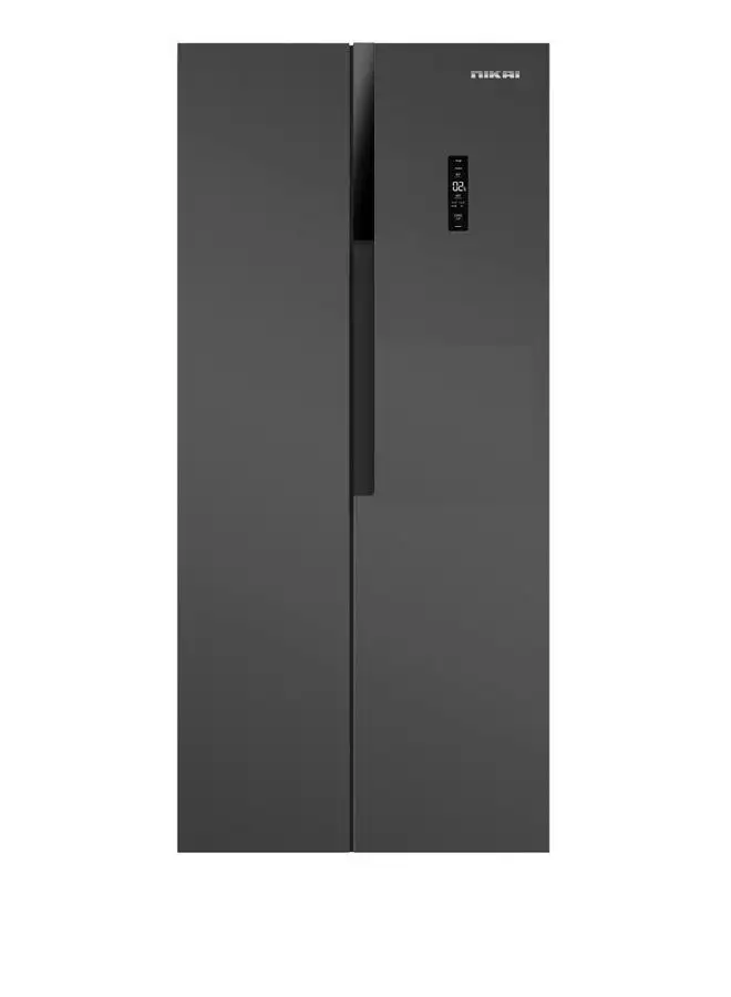 NIKAI 445L Net, No Frost Side By Side Double Door Refrigerator With Energy Effecient Inverter Compressor, Temp Display Digital Control 474.5 kW NRF750SBSS23U Grey