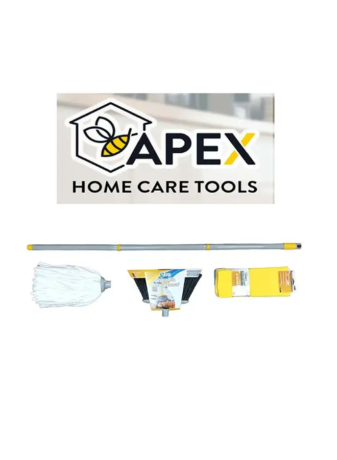 APEX Combo set of broom, mop, handle & a cloths set