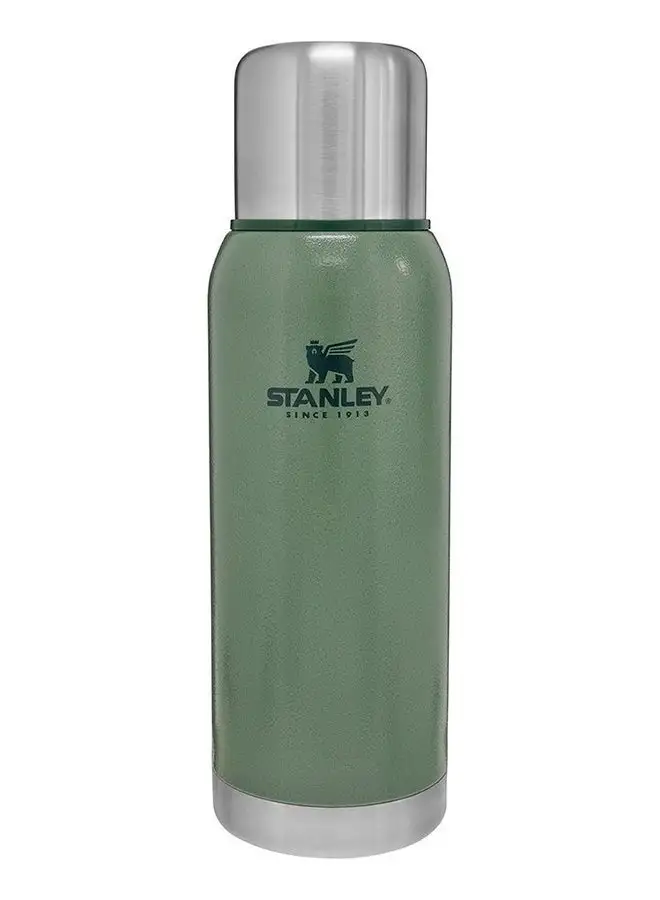 Stanley Adventure Stainless Steel Vacuum Bottle 1L / 1.1QT Hammertone Green – BPA FREE Stainless Steel Thermos | Keeps Cold or Hot for 24 Hours | Leakproof Lid Doubles as Cup | Lifetime Warranty