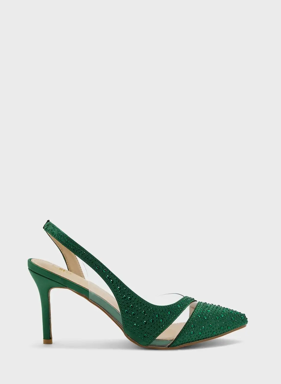 Ella Limited Edition Diamante Stone And Clear Slingback Pump