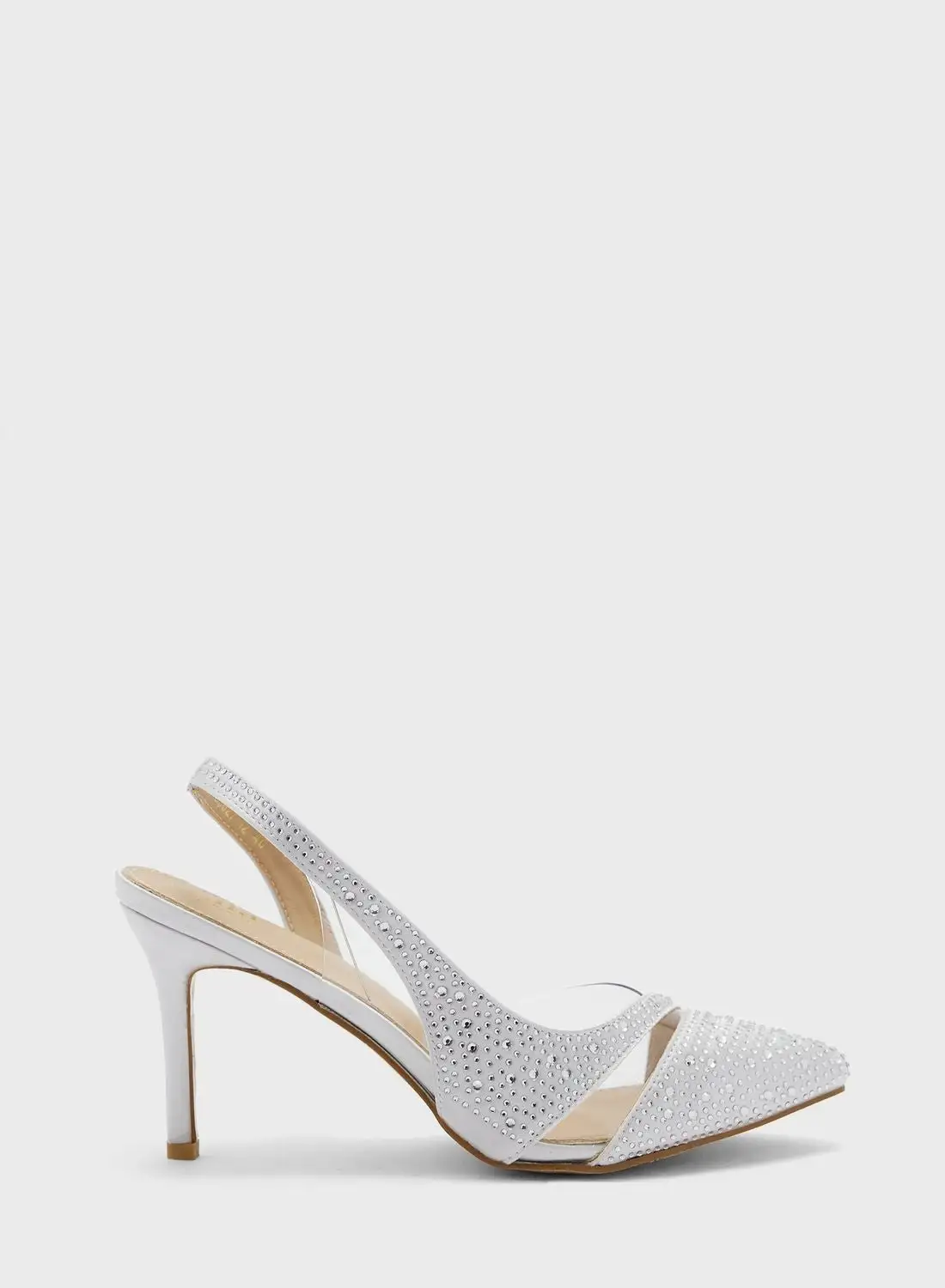 Ella Limited Edition Diamante Stone And Clear Slingback Pump