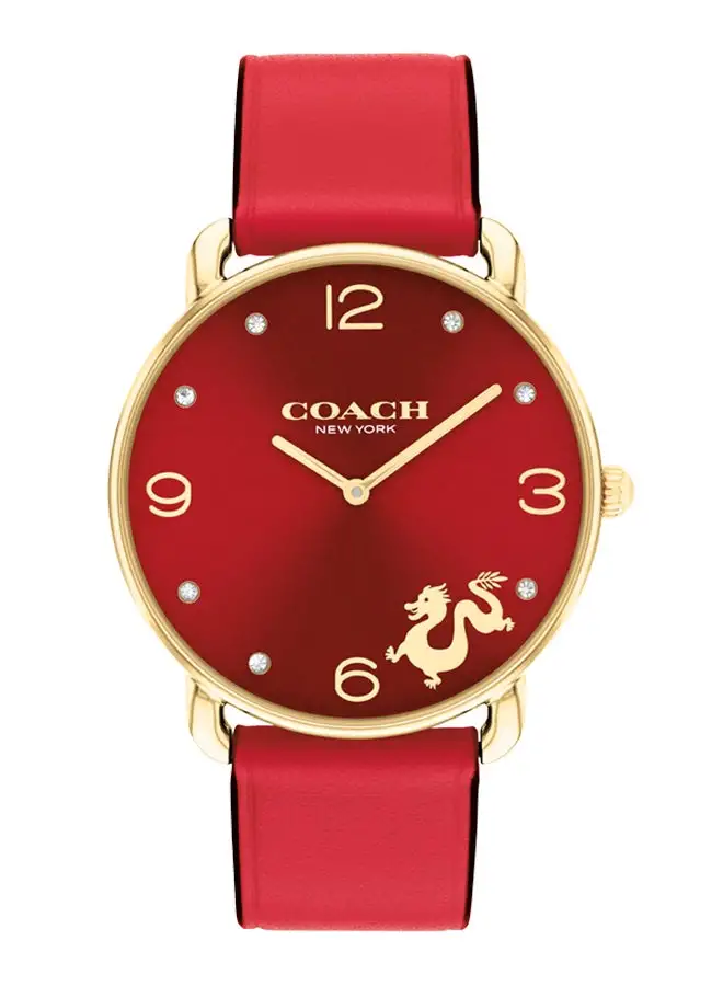 COACH Women's Analog Round Shape Leather Wrist Watch 14504239 - 36 Mm