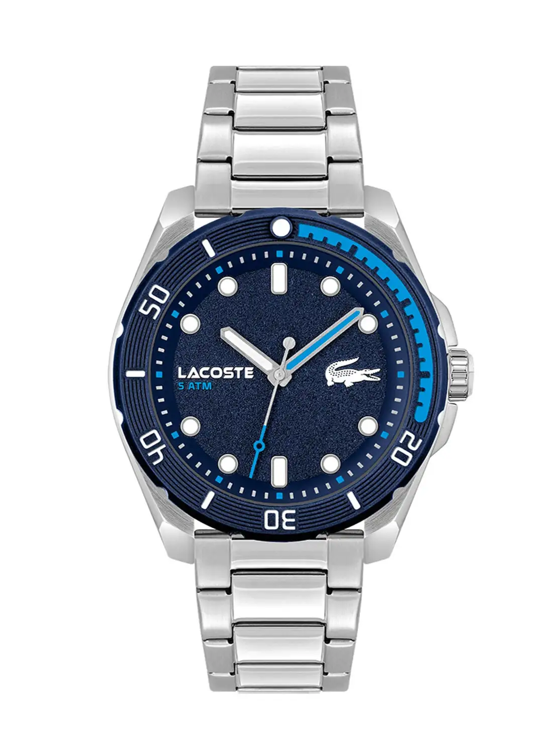 LACOSTE Men's Analog Round Shape Stainless Steel Wrist Watch 2011286 - 44 Mm