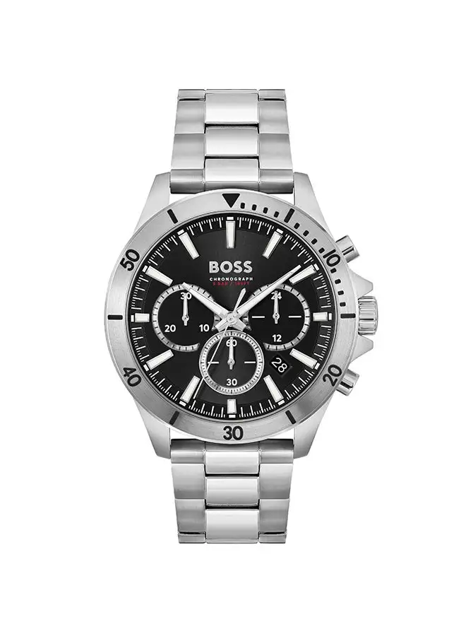 HUGO BOSS Men's Chronograph Round Shape Stainless Steel Wrist Watch 1514057 - 45 Mm