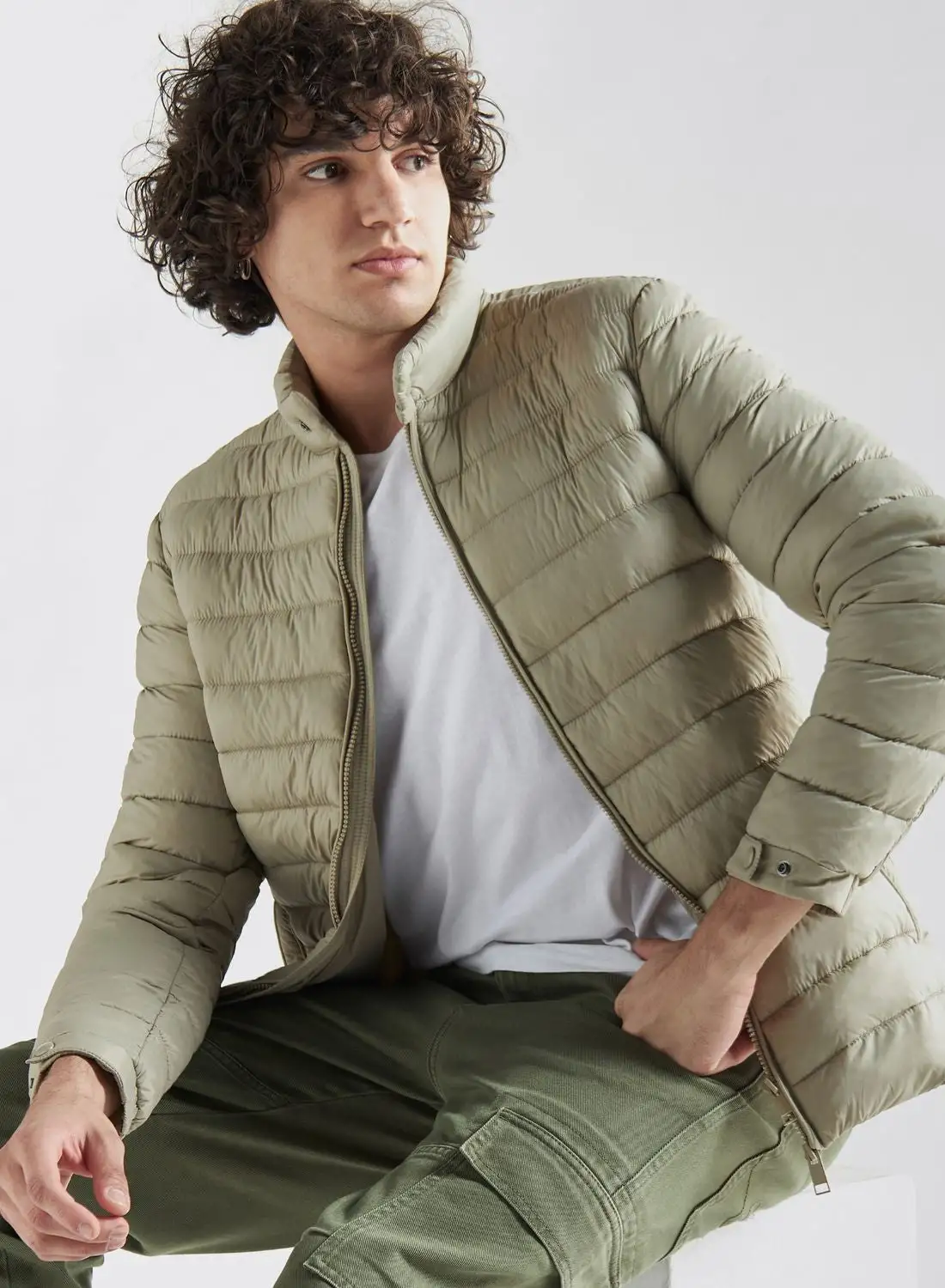 FAV Quilted Zip Through Bomber Jacket