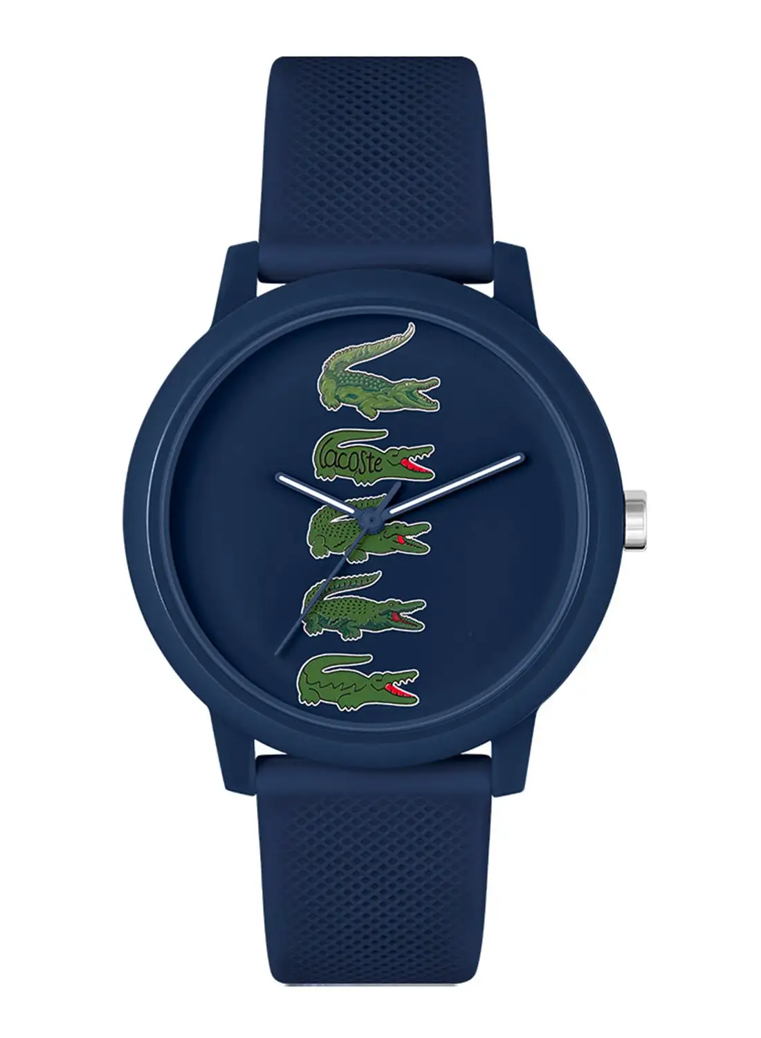 LACOSTE Men's Analog Round Shape Silicone Wrist Watch 2011281 - 42 Mm