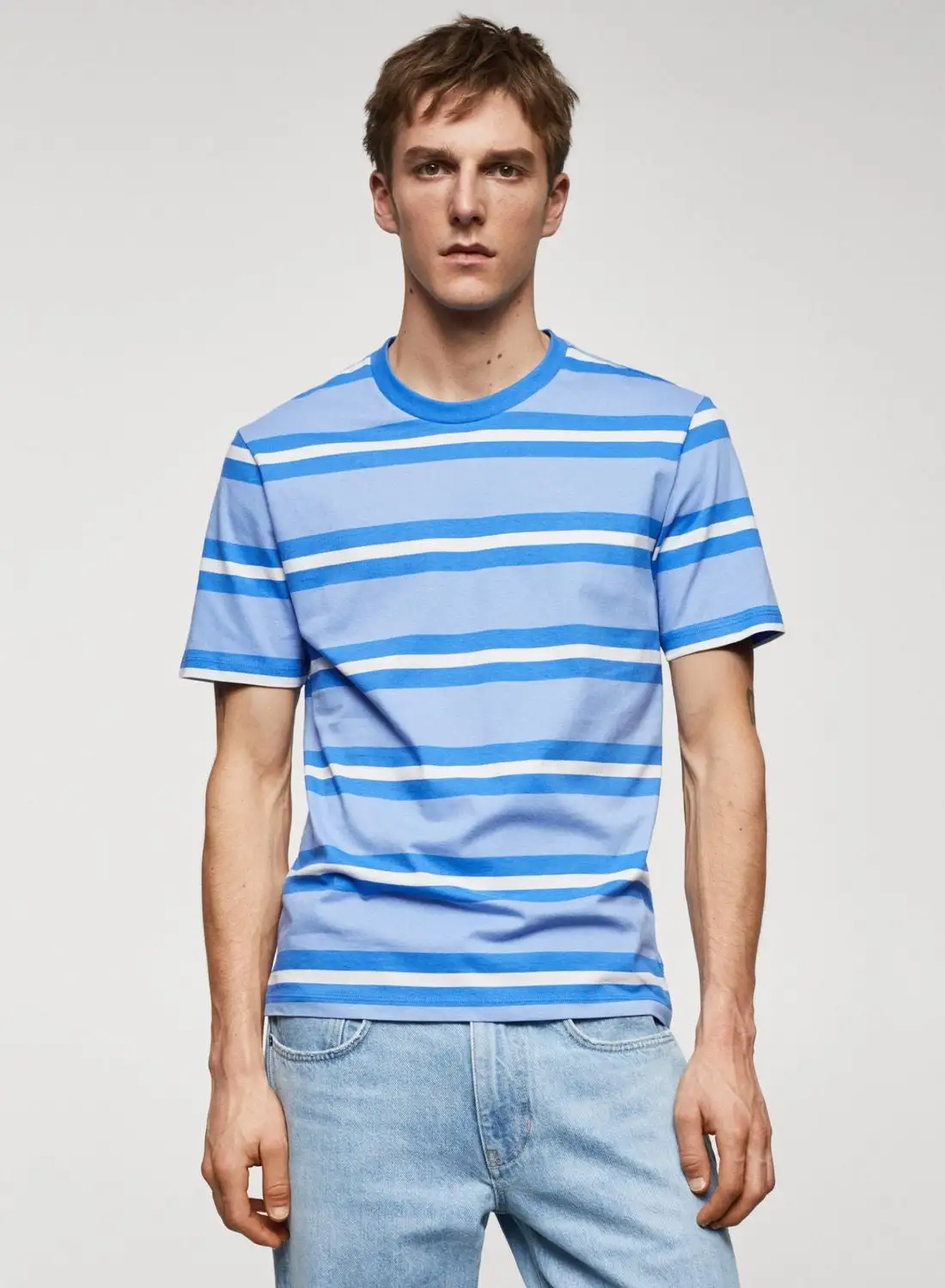 Mango Man Stripe Crew Neck T-Shirt