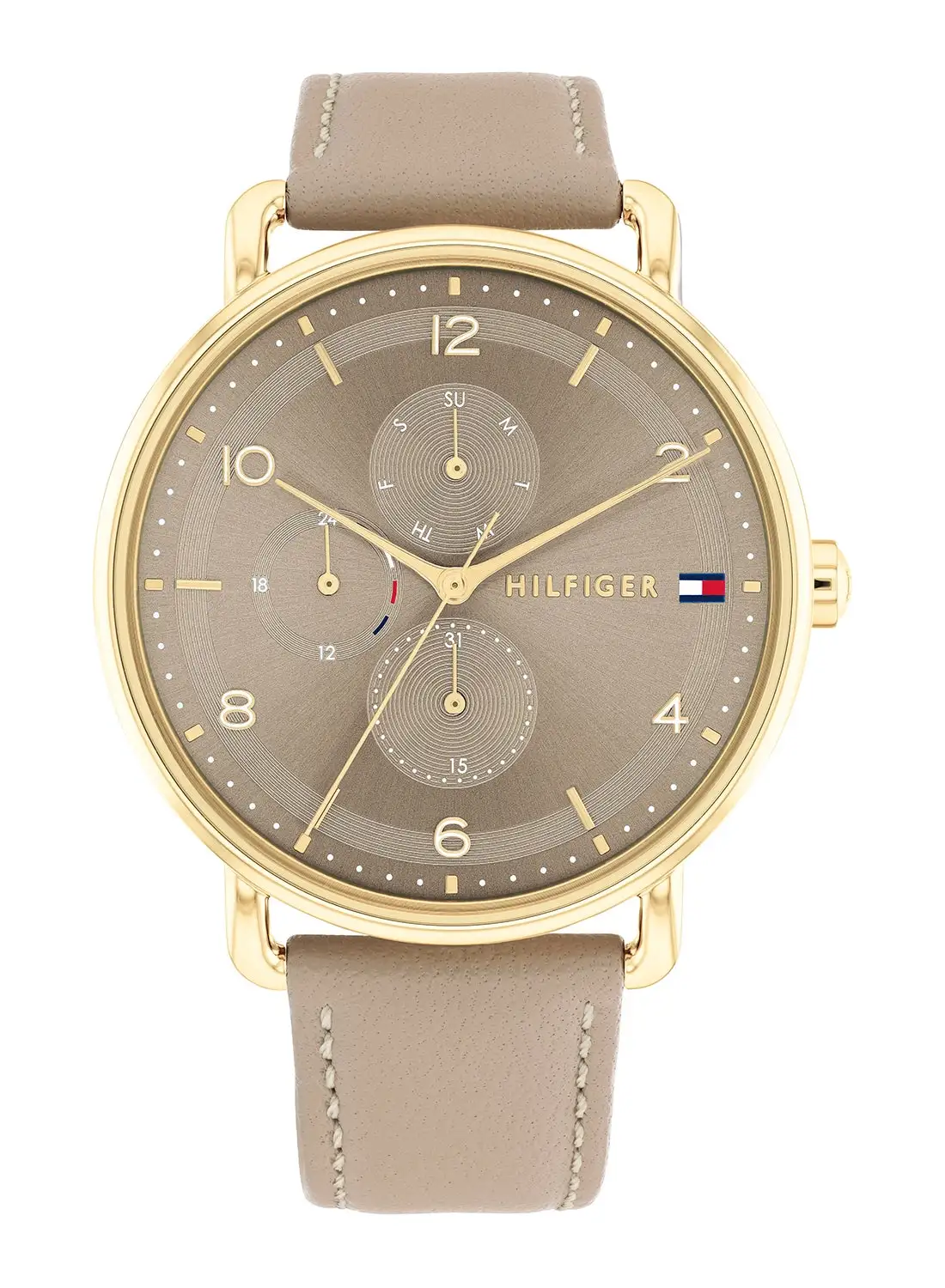 TOMMY HILFIGER Women's Analog Round Shape Leather Wrist Watch 1782661 - 40 Mm