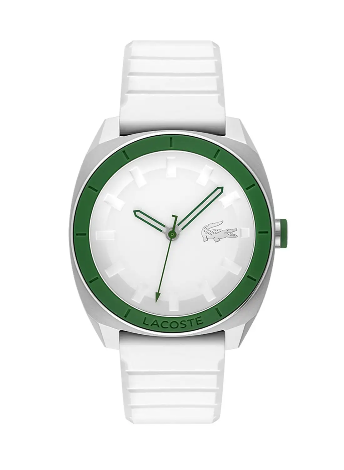 LACOSTE Men's Analog Round Shape Silicone Wrist Watch 2011258 - 43 Mm