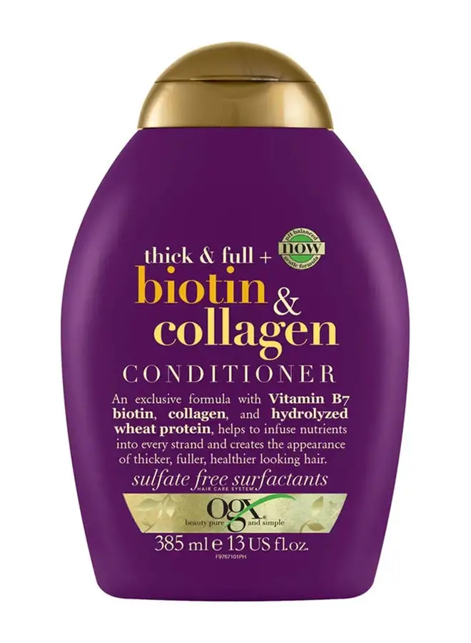 Ogx Conditioner Thick And Full+ Biotin And Collagen New Gentle And PH Balanced Formula Multicolour 385ml