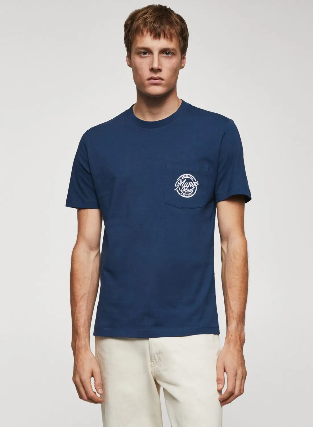 Mango Man Logo Crew Neck T-Shirt