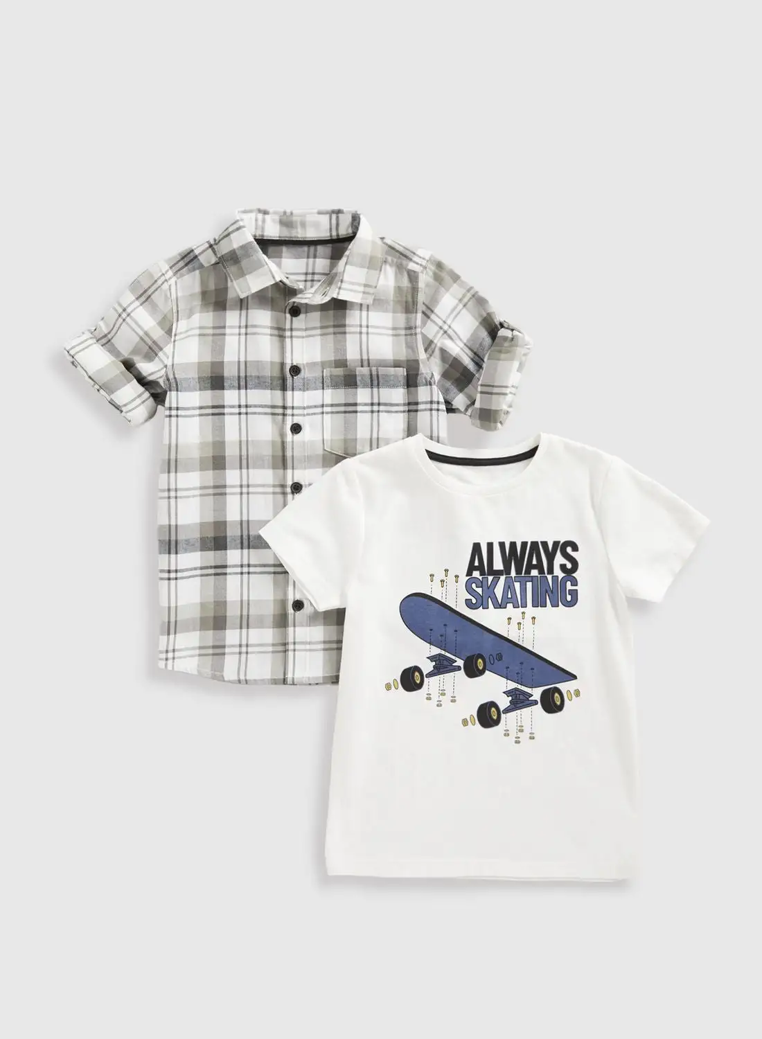 mothercare Kids Checked Shirt & T-Shirt Set