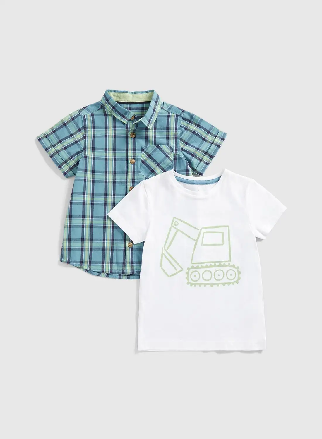 mothercare Kids Checked Shirt & T-Shirt Set