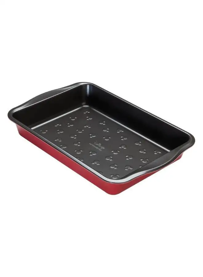 Prestige Prestige New Disney Bake with Mickey Mouse Roasting Tin Non Stick - Deep Large Baking Tray 9x13 Inch, Carbon Steel Bakeware, Red & Black