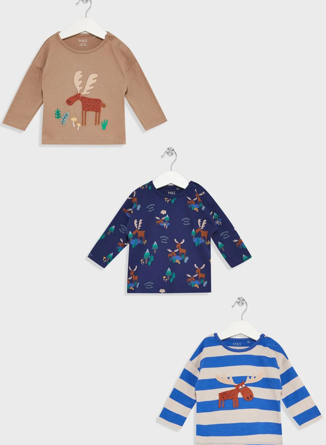 Marks & Spencer Infant 3 Pack Printed T-Shirt