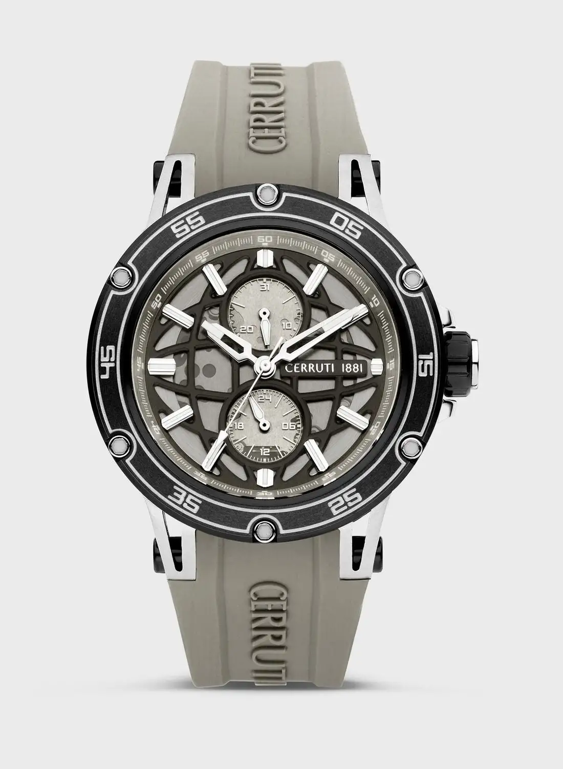 CERRUTI 1881 Velletri Silicone Strap Analog Watch.