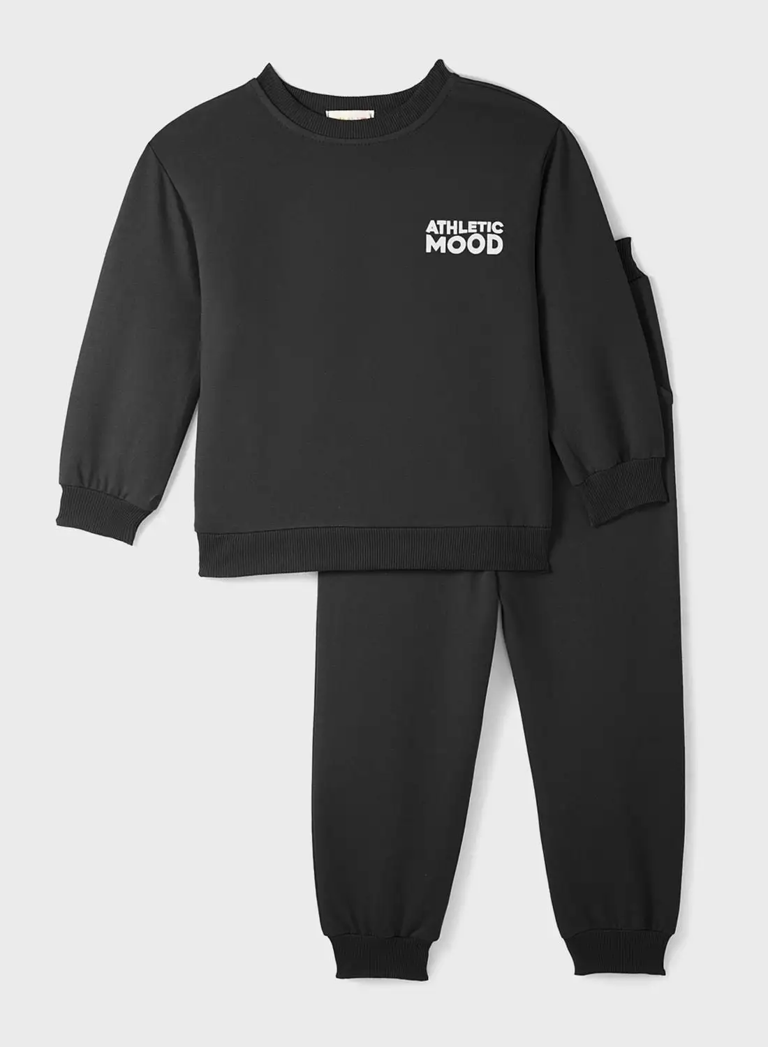 JUNE Kids Slogan Sweatshirt & Sweatpants Set