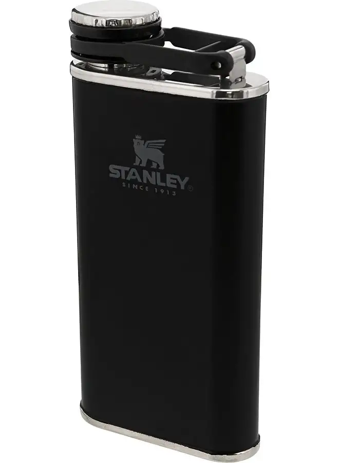 Stanley Classic Wide Mouth Flask 0.23L / 8OZ Matte Black with Never-Lose Cap  – Wide Mouth Stainless Steel Hip Flask for Easy Filling & Pouring | Insulated BPA FREE Leakproof Flask | Lifetime Warranty