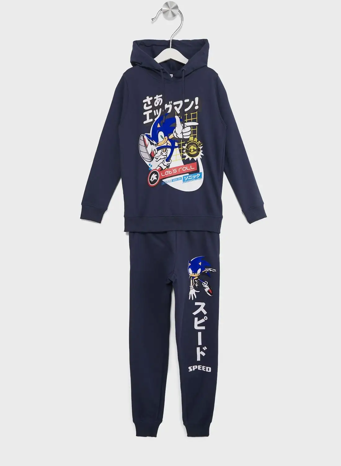 SONIC Boys Sonic Printed Hoodie And Jogger Set