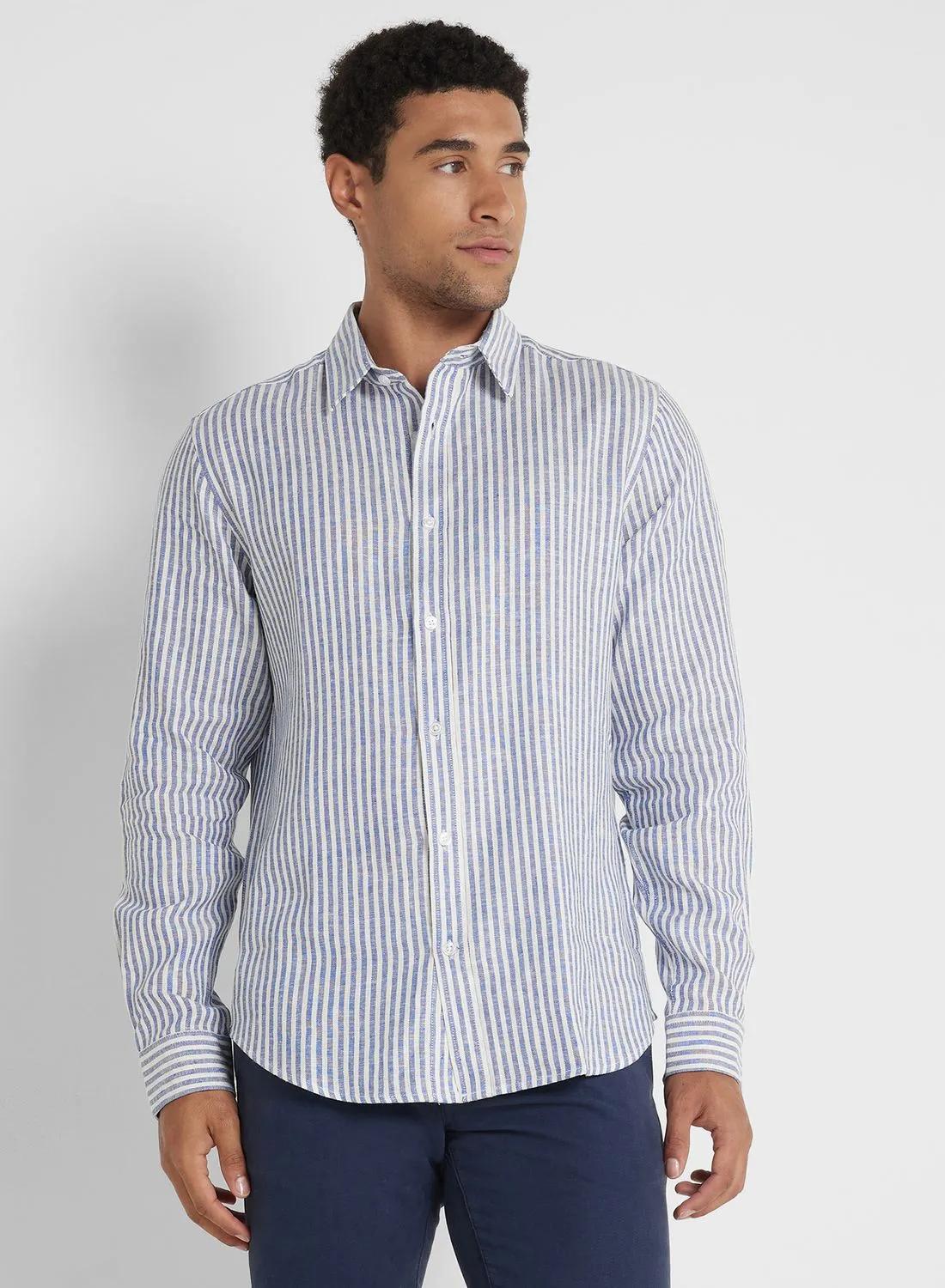 Robert Wood Long Sleeve Linen Shirt