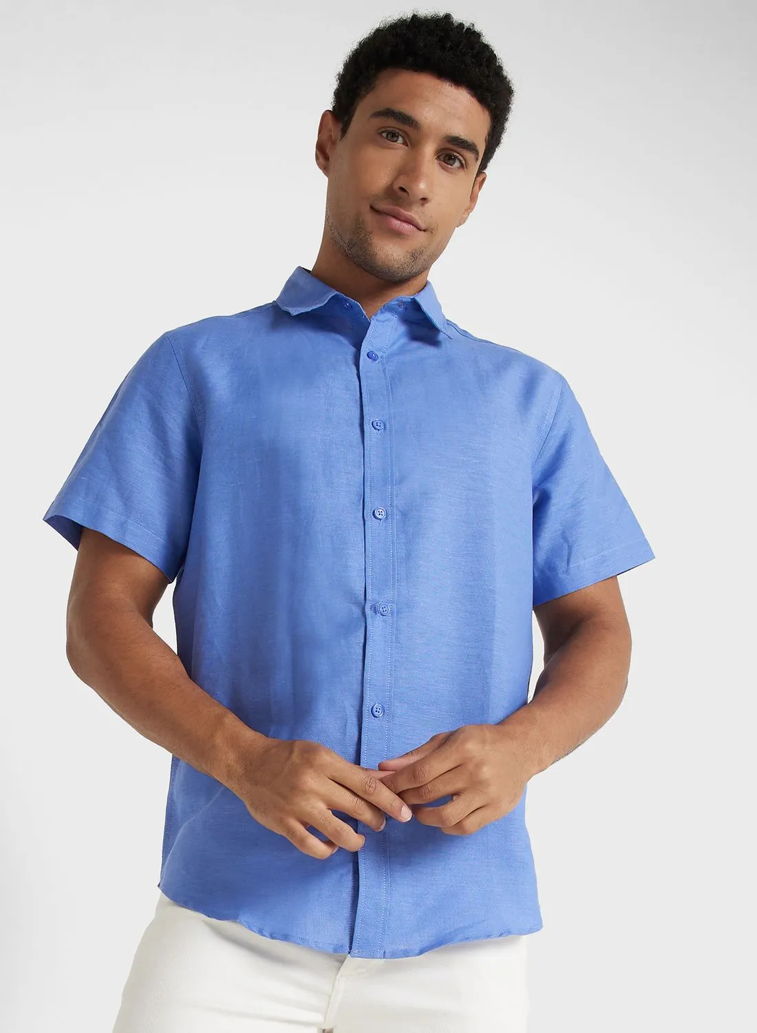 Robert Wood Short Sleeve Linen Shirt