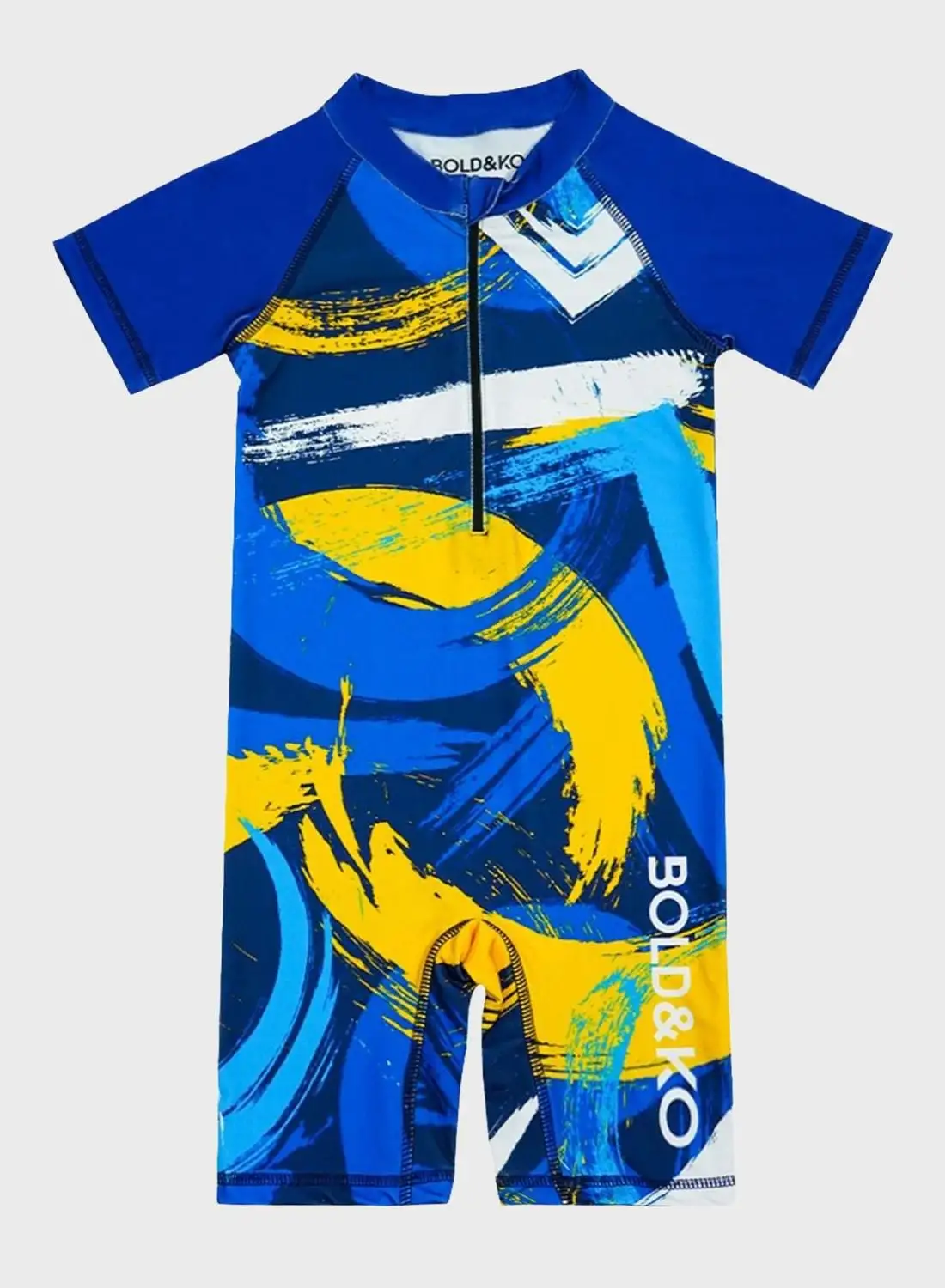 BOLD&KO Kids Abstract Print Rashguard Swimsuit