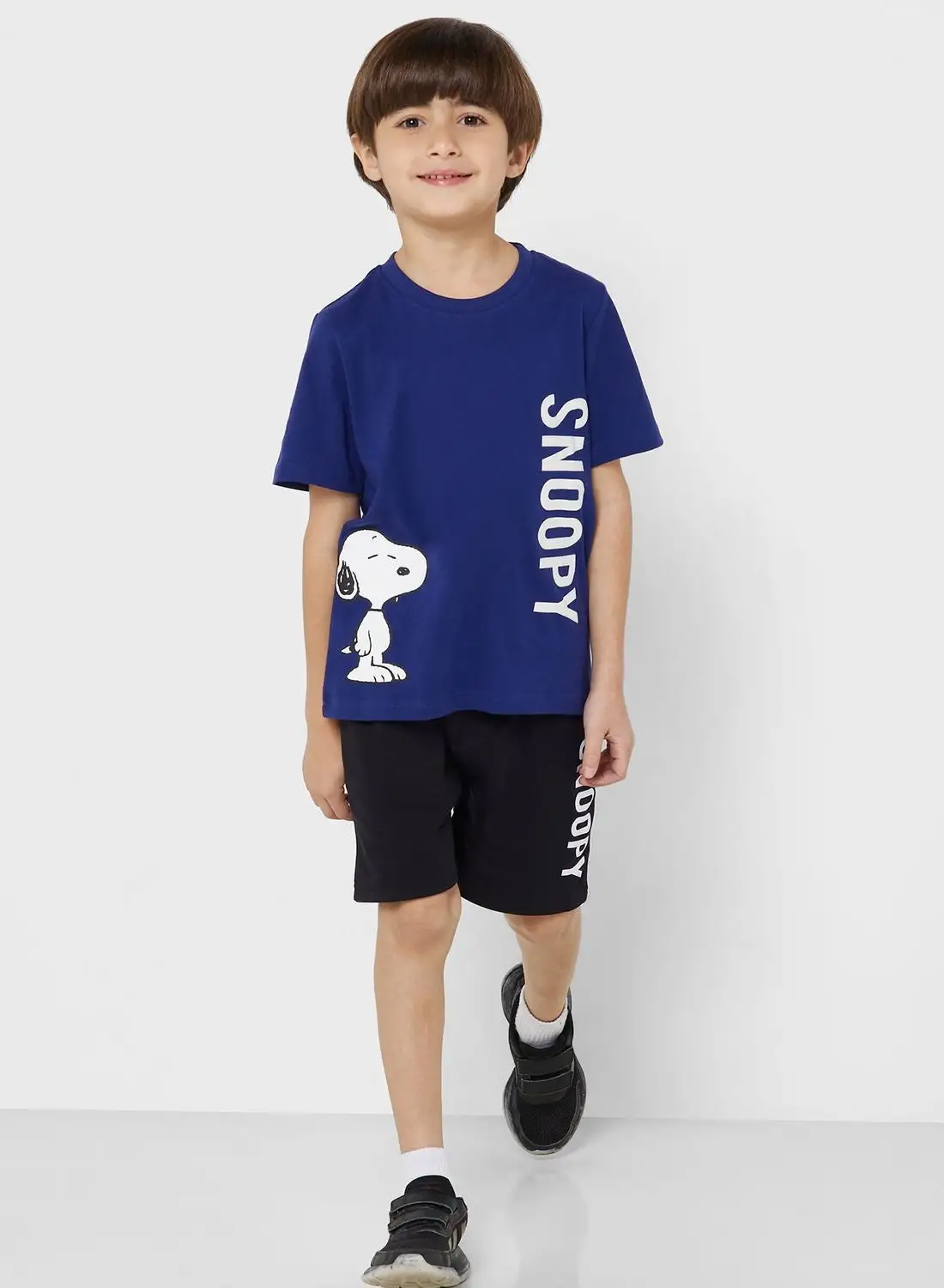 Snoopy Boys Snoopy Printed T-Shirt And Shorts Set