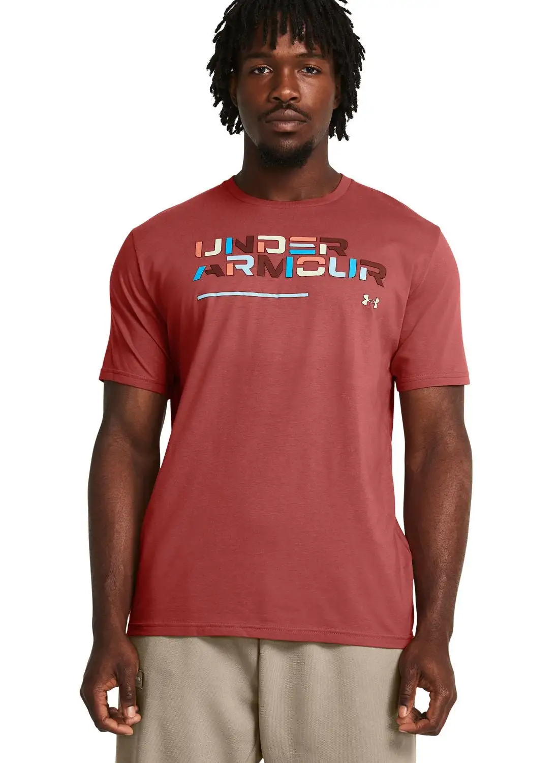 UNDER ARMOUR Colorblock Wordmark Short Sleeve T-Shirt