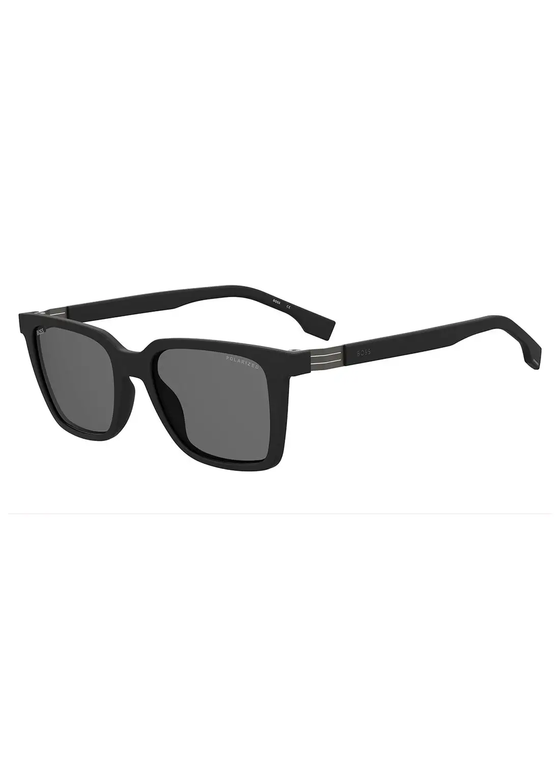 HUGO BOSS Men's Polarized Rectangular Sunglasses - Boss 1574/S Black Millimeter - Lens Size: 53 Mm