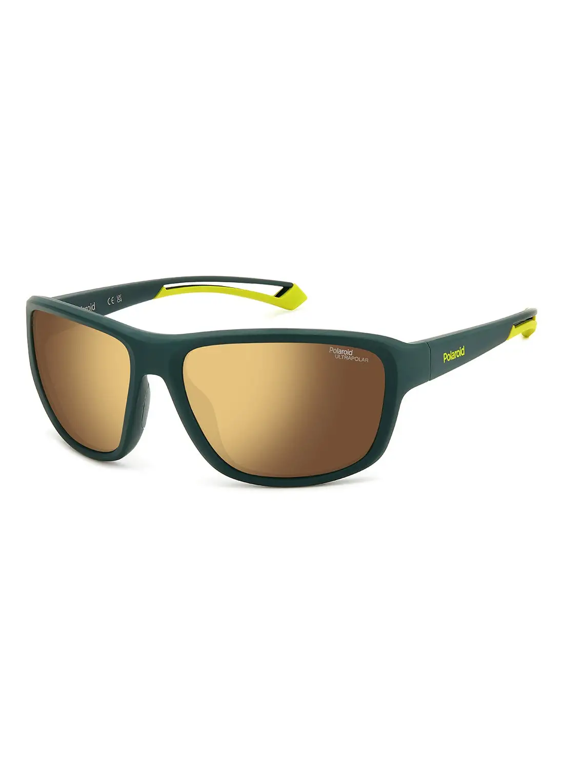 Polaroid Unisex Polarized Rectangular Sunglasses - Pld 7049/S Green Millimeter - Lens Size: 62 Mm