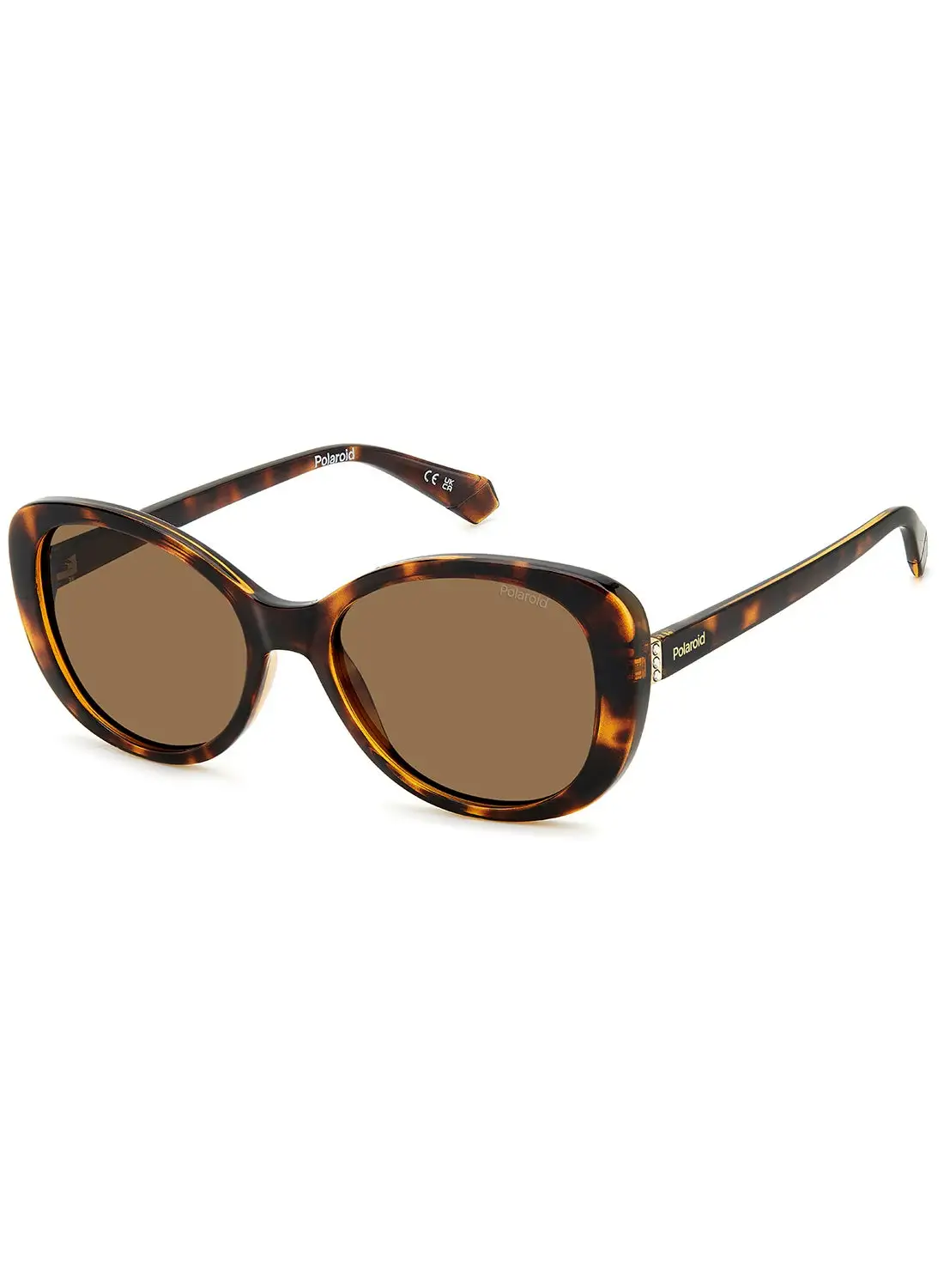 Polaroid Women's Polarized Rectangular Sunglasses - Pld 4154/S/X Brown Millimeter - Lens Size: 55 Mm